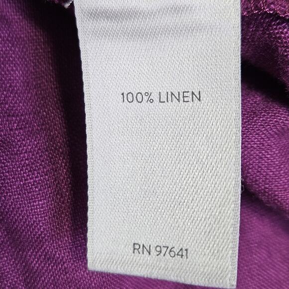 J.Jill 4X Love Linen Button Front Maxi Dress Purple Lagenlook Cottagecore V-Neck - Picture 15 of 16